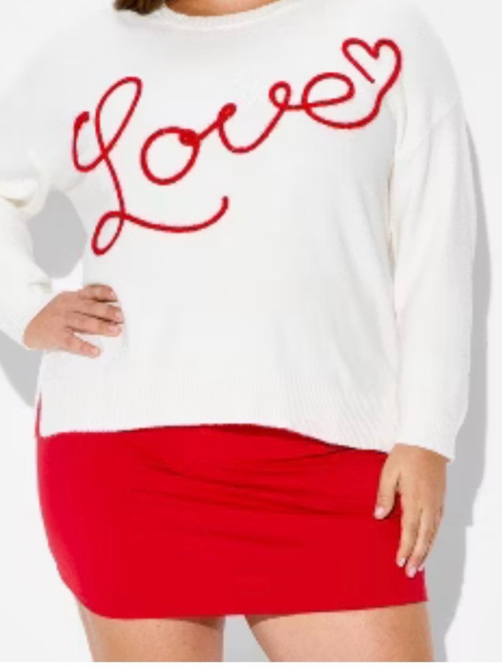 Women's “ Love “ Graphic
Pullover Sweater - White and red size xxl - Picture 8 of 8